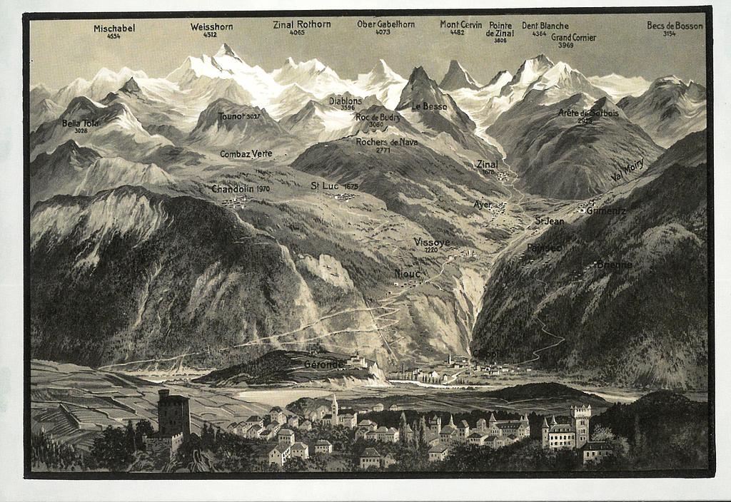 Postcards 11311 Sierre et ses châteaux vers 1900