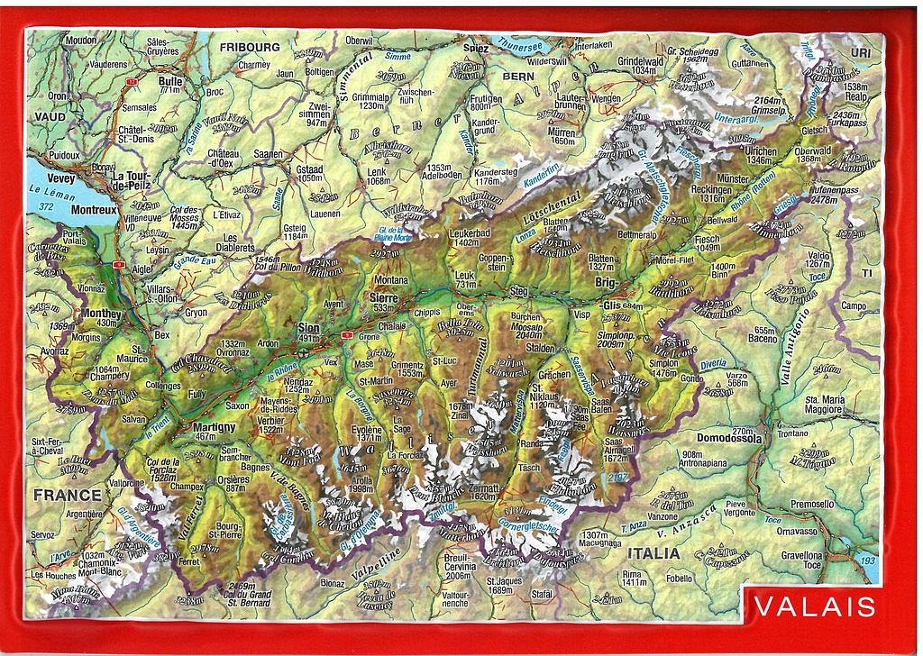 Postcards GeoRelief 32631 Valais Wallis