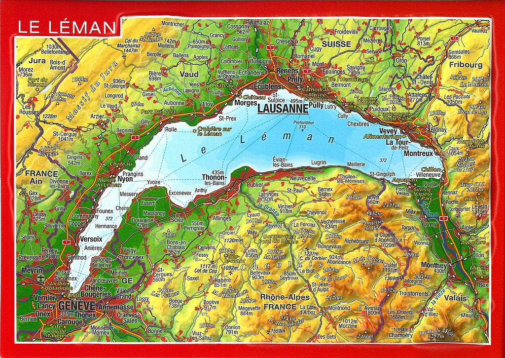 Postcards GeoRelief 34273 Le Léman 