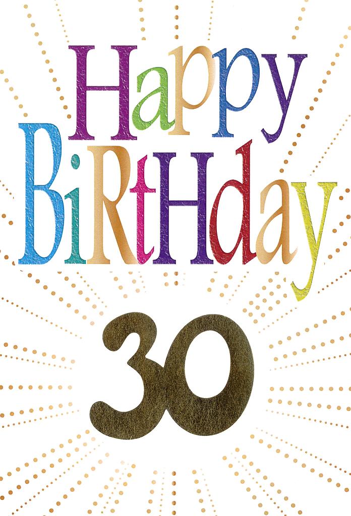 Carte 30 ans Happy Birthday