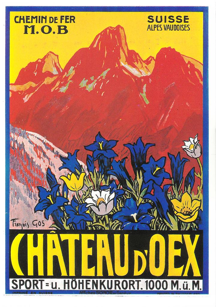 Postcards A6 Litho 01021 Affiche Château-d'Oex