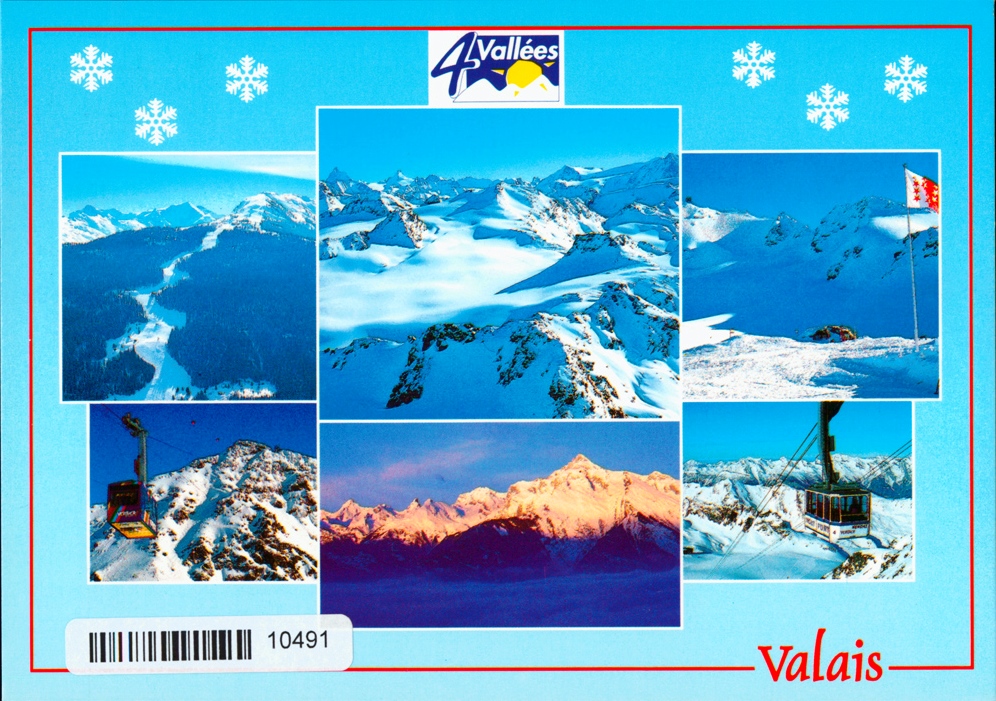 Postcards 10491 w Valais, 4 Vallées