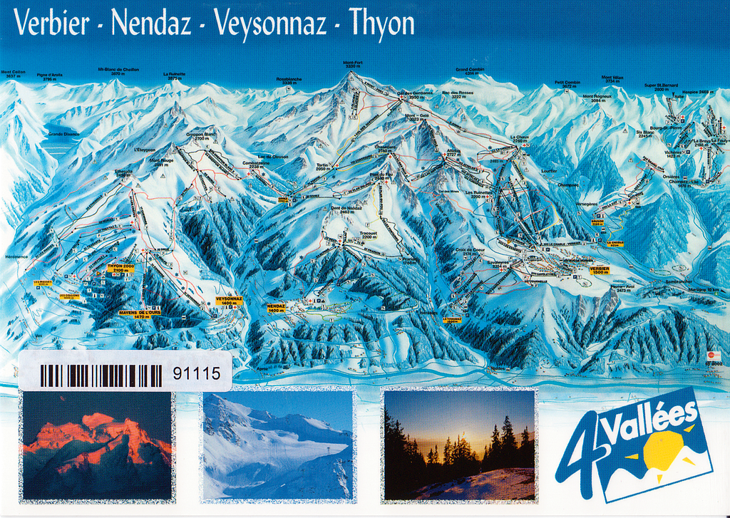 Postcards 91115 w Verbier, Nendaz, Veysonnaz, Thyon 