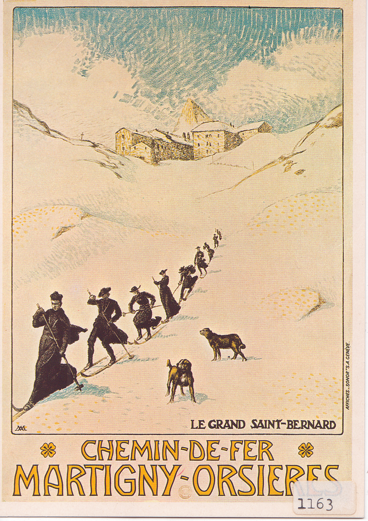 Postcards A6 Litho 01163 w Grand St-Bernard Martigny Orsières