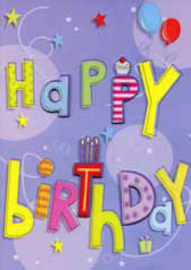Carte A4 Happy Birthday (avec collages)
