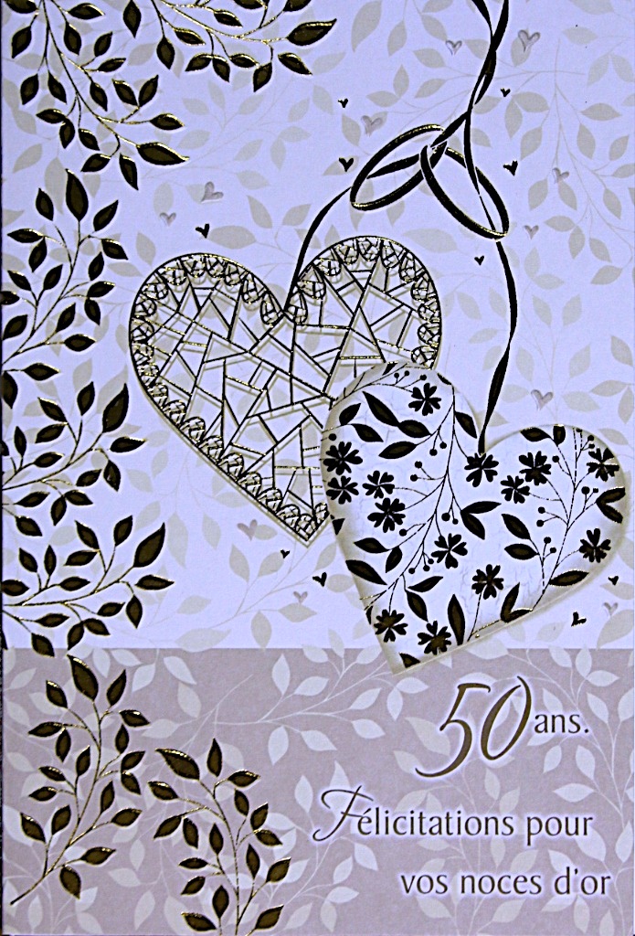 Carte Anniv. de mariage 50 ans (noces d'or)