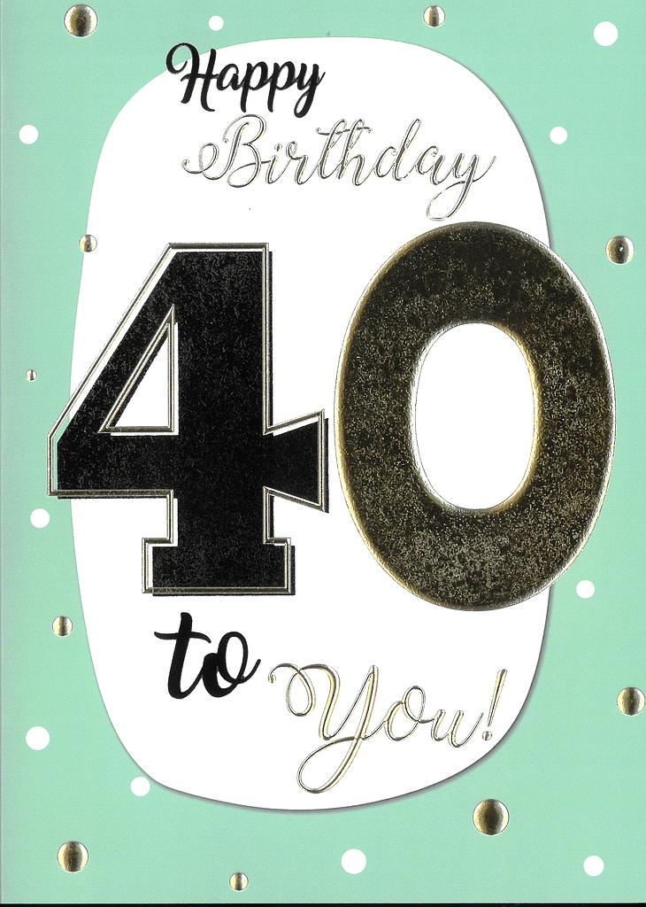 carte Happy Birthday 40 ans
