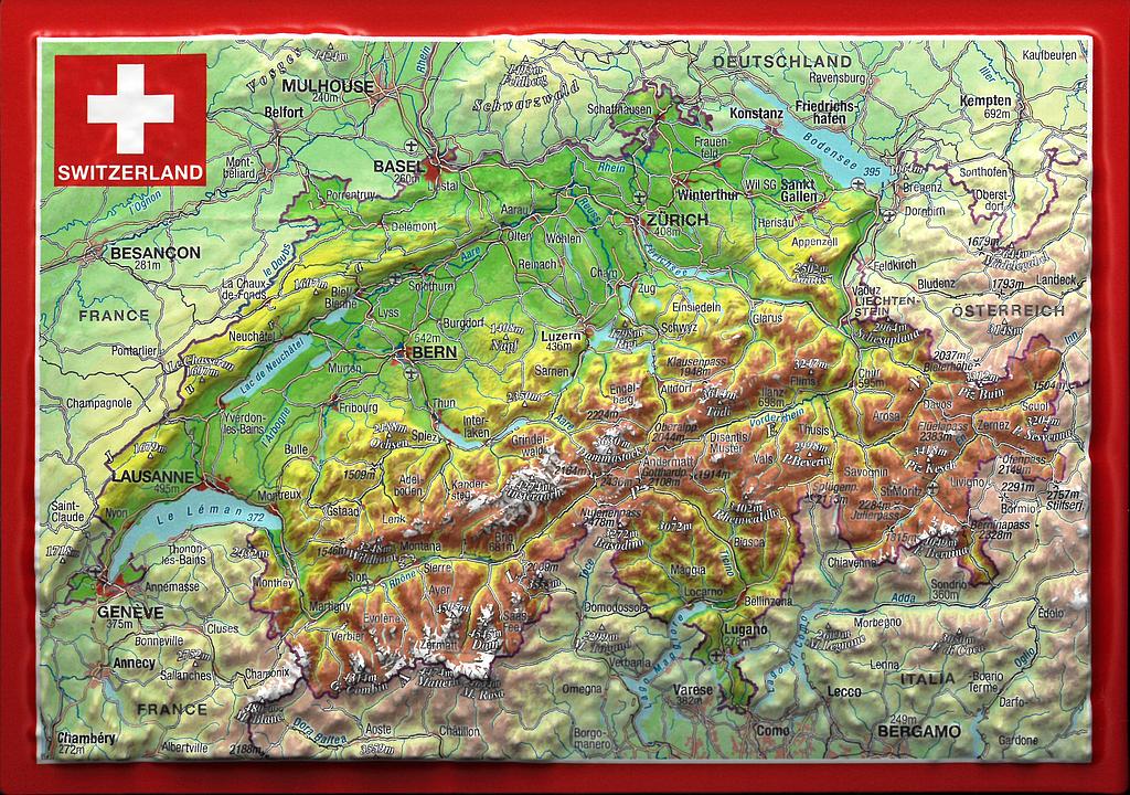 Postcards GeoRelief 32440 Switzerland