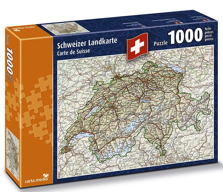 Puzzle 1000 pcs [7256 6] Schweizer Landkarte