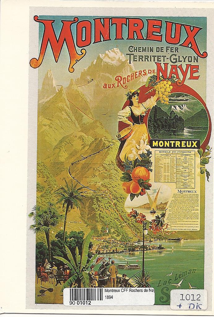 Postcards A6 Litho  01012 Affiche Montreux CFF Rocher de Naye