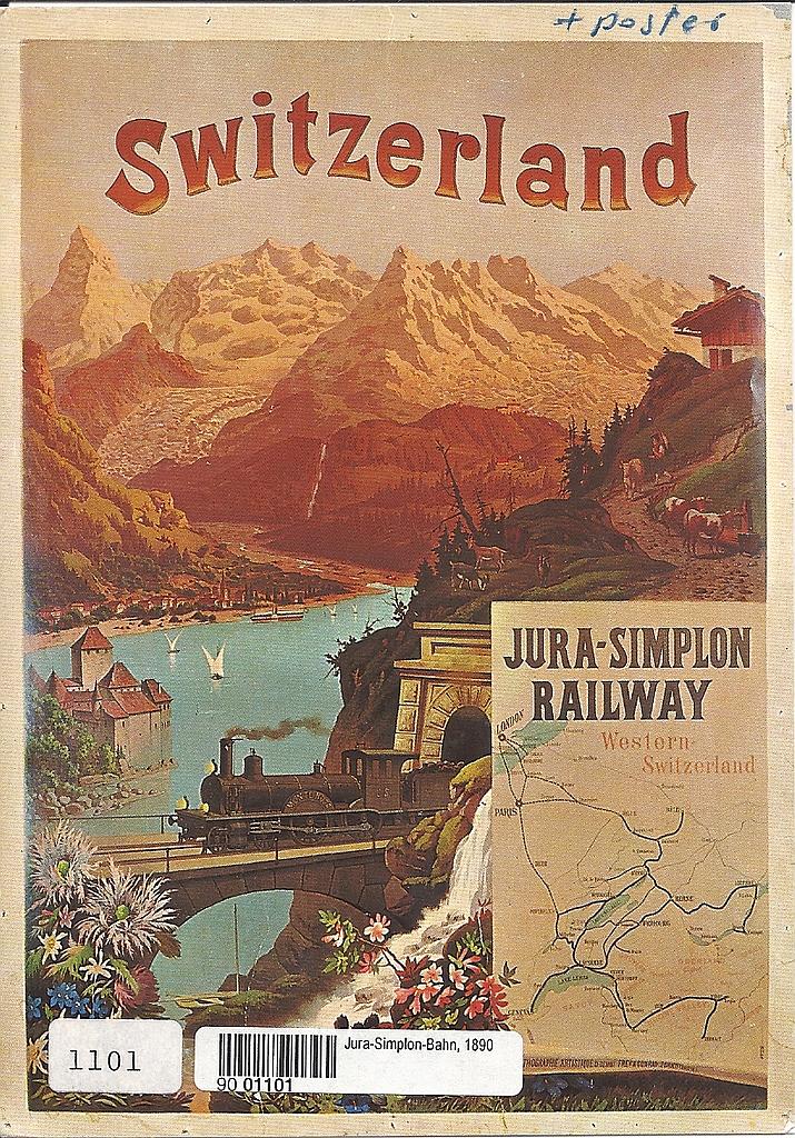 Postcards A6 Litho 01101  Affiche Jura-Simplon-Bahn