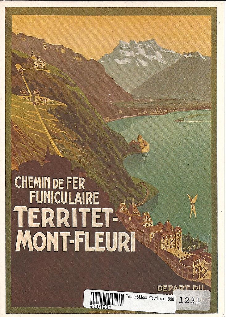 Postcards A6 Litho 01231 Affiche Territet-Mont-Fleuri