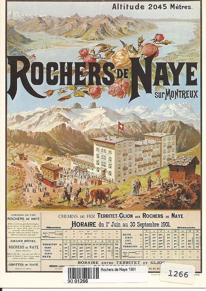 Postcards A6 Litho 01266 Affiche Rochers de Naye 1901