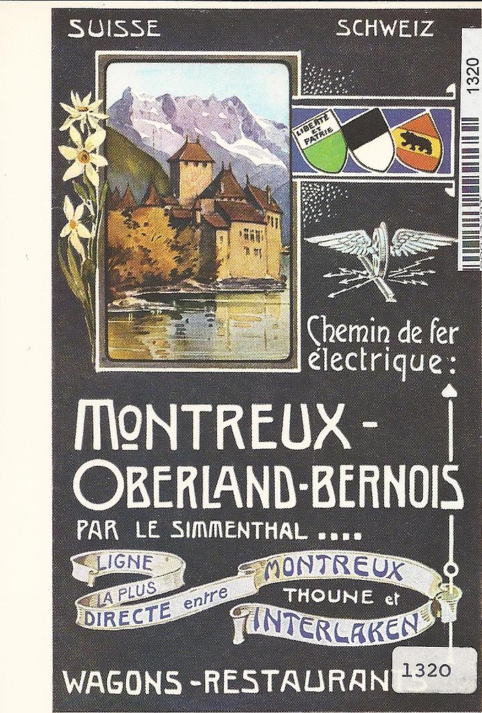 Postcards A6 Litho 01320 Affiche Montreux-Oberland