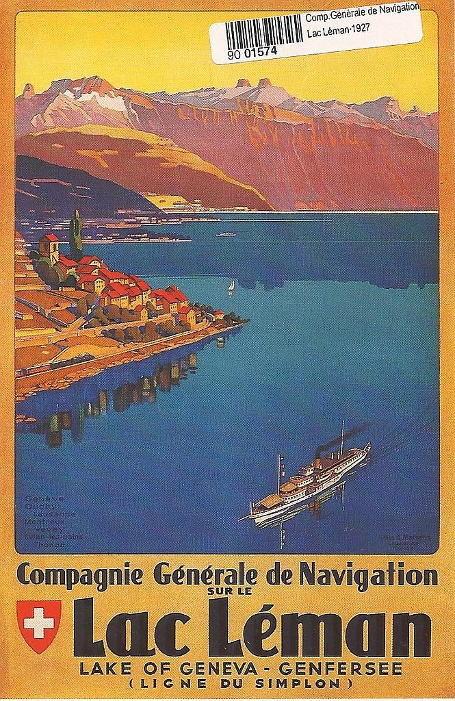 Postcards A6 Litho 01574 Affiche Lac Léman