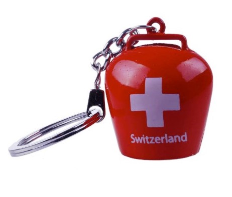 Schlüsselanhänger Glocke rot mit CH-Kreuz