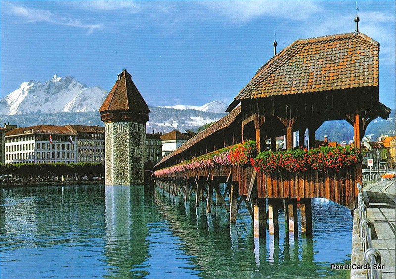Postcards 07981 Luzern mit Kapellbrücke