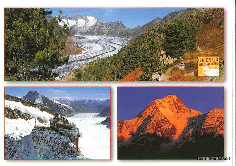 Postcards 22769 Unesco, Aletsch, Jungfrau