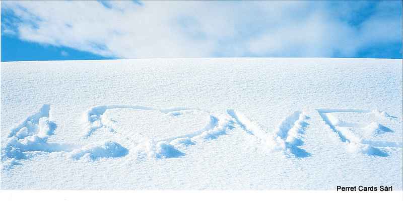 Postcards Pano 01112 w LOVE dans la neige 
