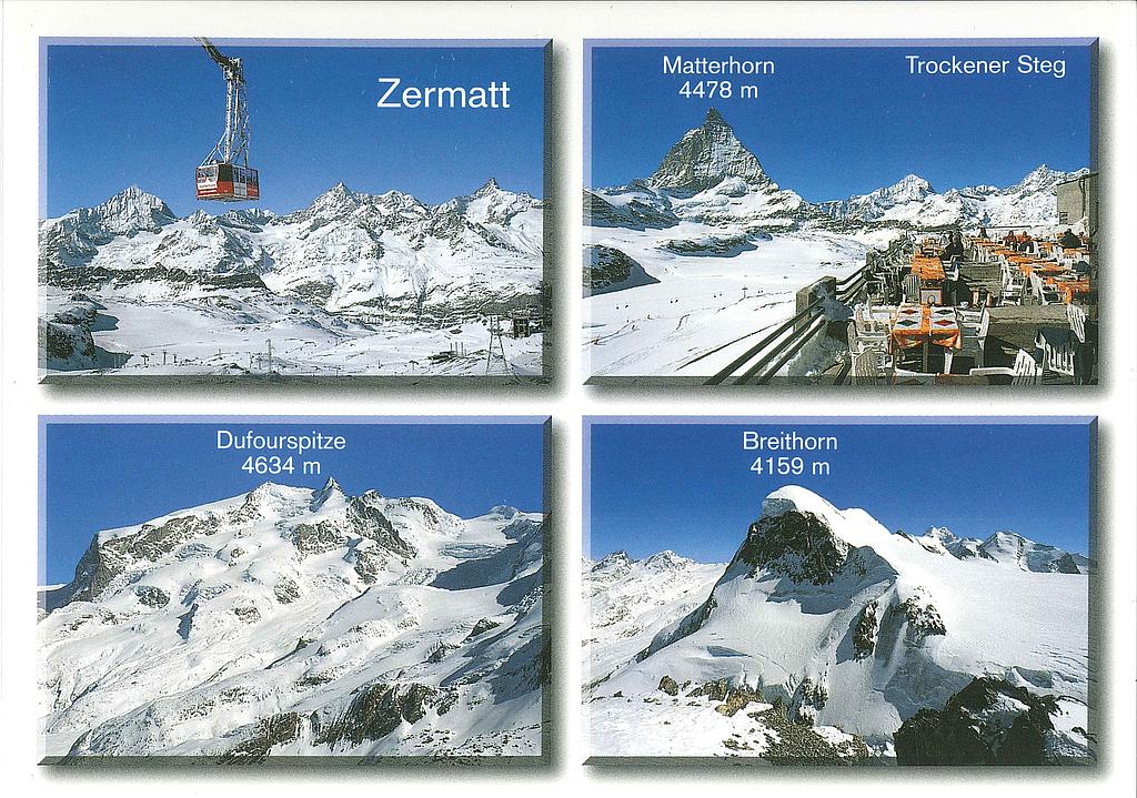 Postcards 24180 w Zermatt (Matterhorn, Dufourspitze, Breithorn)