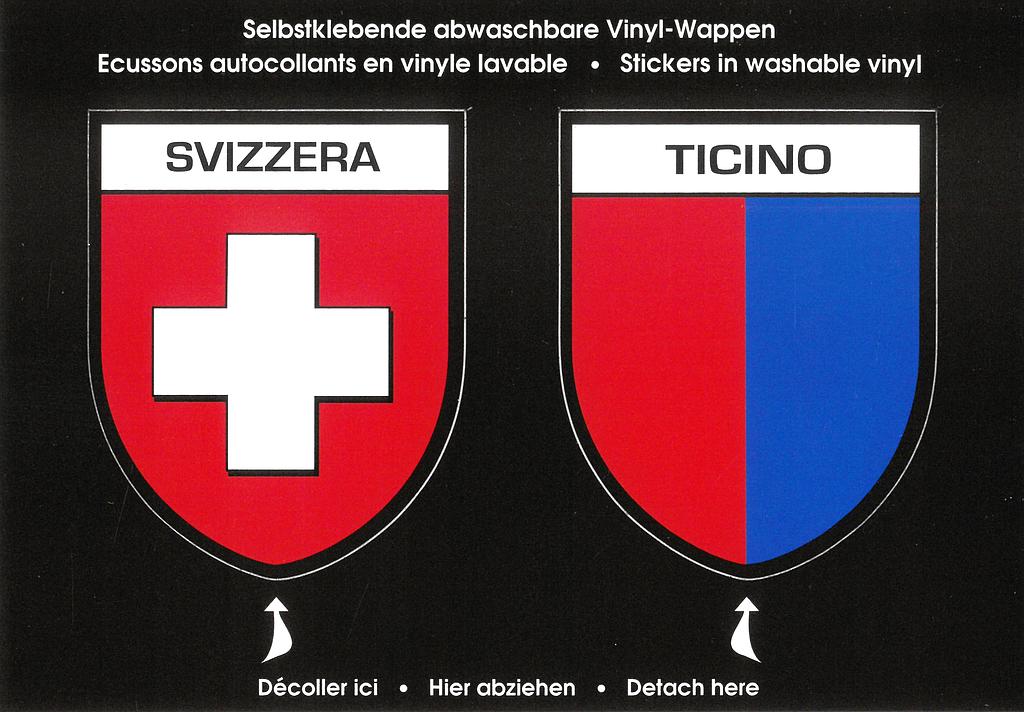 Postcards SK 325 Stickers SVIZZERA + TICINO (Tessin)