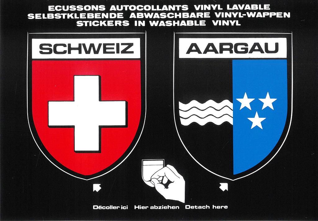 Postcards SK 363 Stickers SCHWEIZ + AARGAU