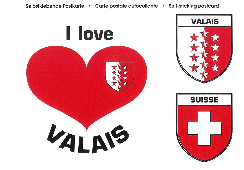 Postcards SK 502 I love Valais 